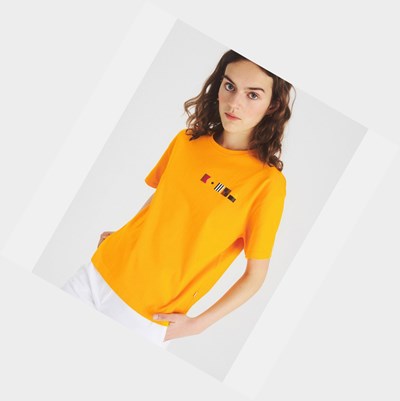 Yellow Aigle Technical Crew-neck Women's T Shirts | UST914632